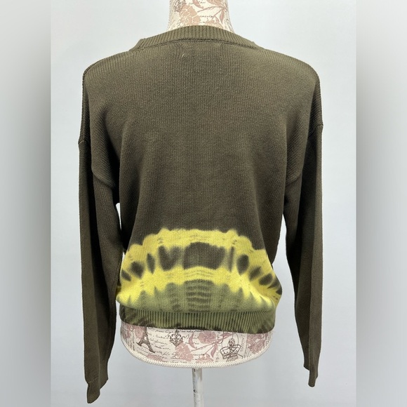 TREASURE & BOND Olive and yellow tie dye crew neck sweater size XL - Picture 7 of 12